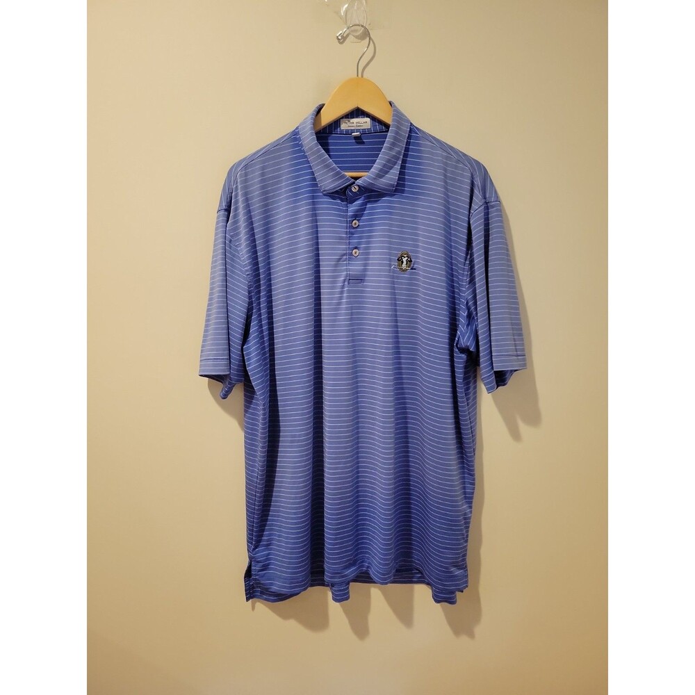Peter Millar Stonewall Links Golf Polo Men’s XL Striped Cow Logo Performance